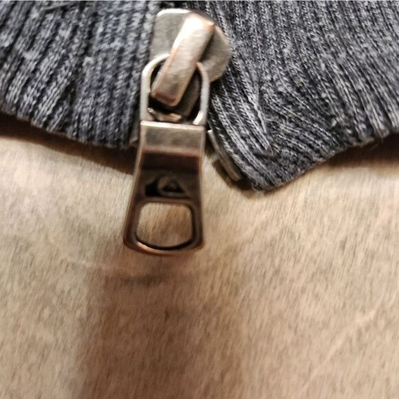 Quicksilver men's 60% cotton thick warm sherpa zippered hoodie Grey - Picture 6 of 9